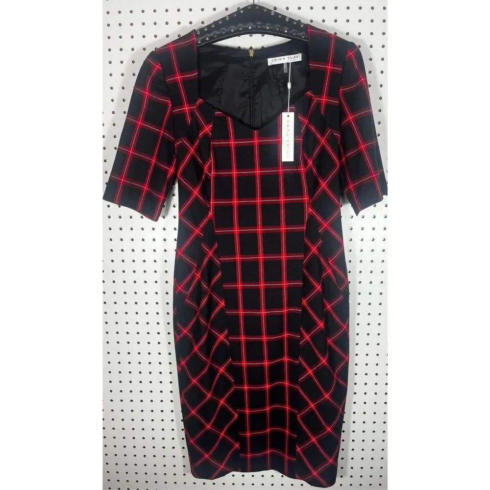 Trina Turk Chiyah plaid dress size 6